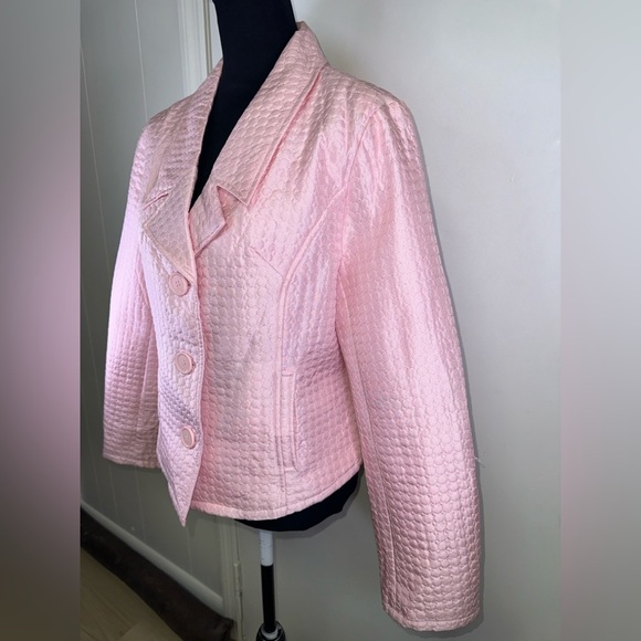 VINTAGE 100% Silk Pink Quilted Women's Jacket - Picture 5 of 6